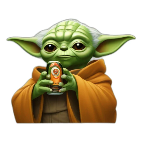 yoda holding jagermeister bottle sticker