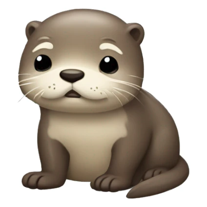 create a sad otter out of a blande  sticker