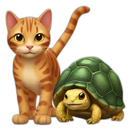 Cat and tortois sticker