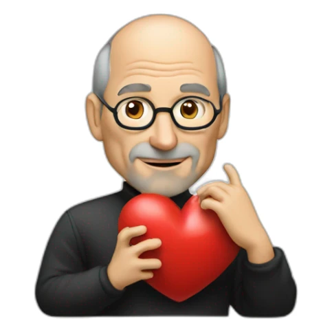 Steve Jobs doing a heart with his hands sticker