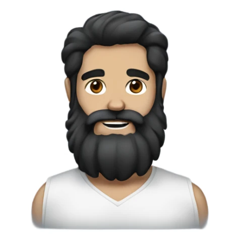 beard man black hair blue eyes holding black Labrador  sticker