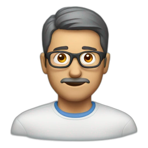 man with lens sticker