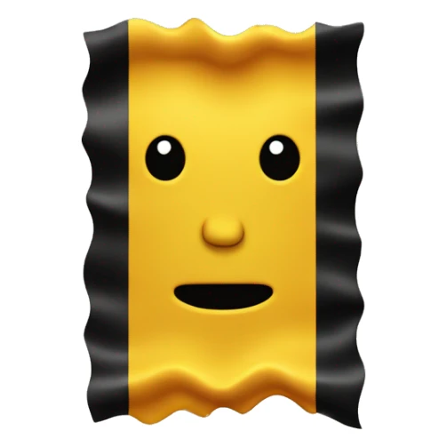 A wavy black and red rectangle with a yellow circle in the middle  sticker