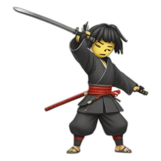 Samurai futuriste qui fait un dab sticker