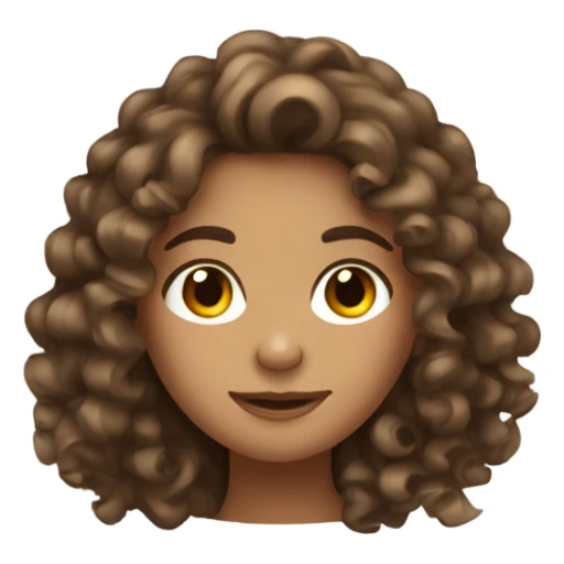 Curly brown hair tan girl sticker