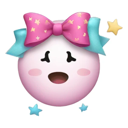 Cute emoji with bows and stars sticker