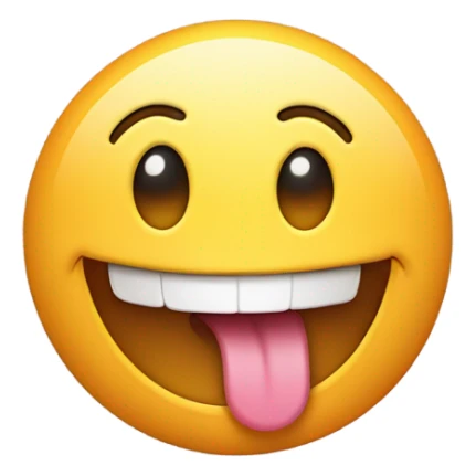Smile face with tongue out  sticker