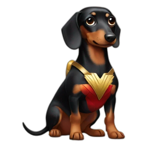 Dachshund Wonder Woman sticker