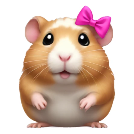 Hamster with a pink bow on his head  sticker