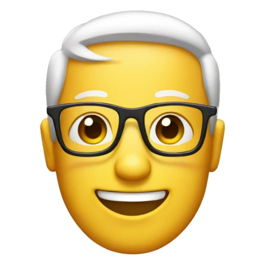 smile emoji with rectangular glasses sticker
