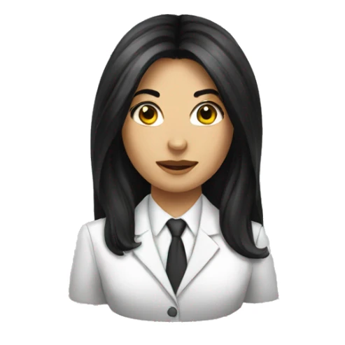 Female defense attorney with long black hair  sticker