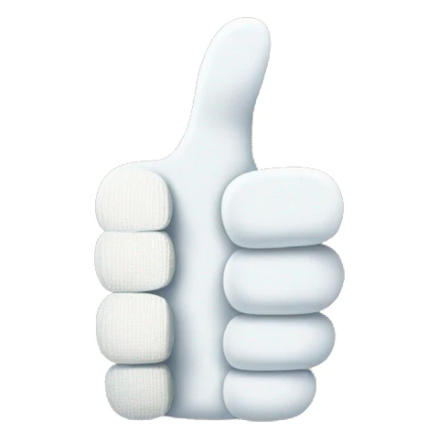 Thumbs up with half of a thumb in bandage sticker