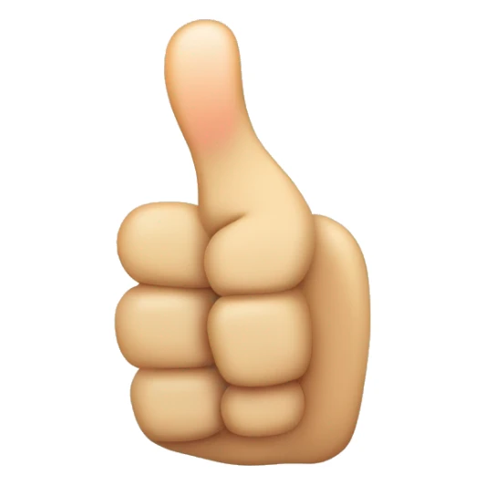 Thumbs up emoji in a clean, vector style, with a big, approving smile. sticker