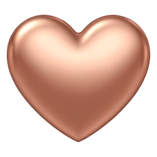 heart with a metallic rose gold finish sticker