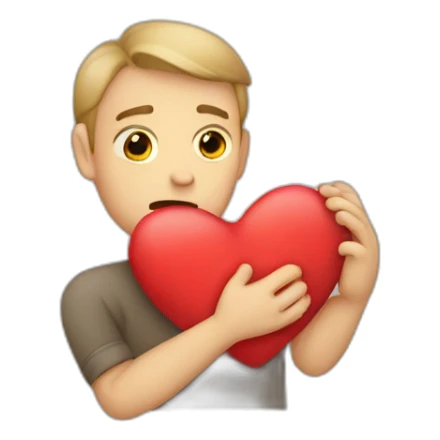 Homme triste coeur briser dans les mains sticker