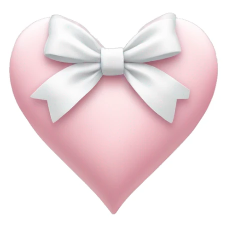 Pastel pink heart with white bow sticker