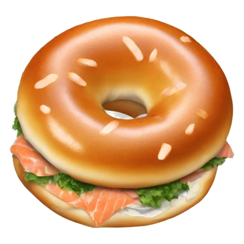 A bagel with smoked salmo sticker