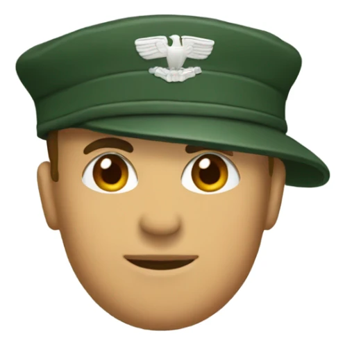 a dark green Military cap sticker