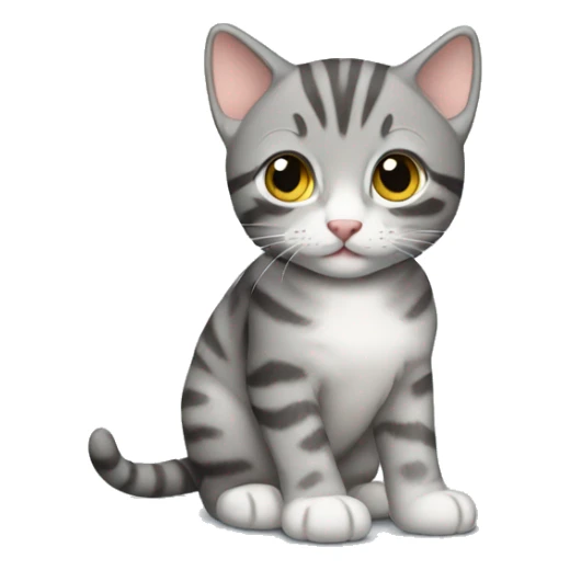 Gray tabby kitten sticker