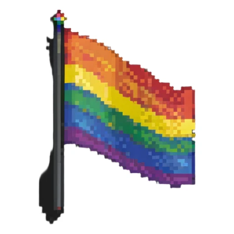 pixel art style pride flag, simple and colorful sticker