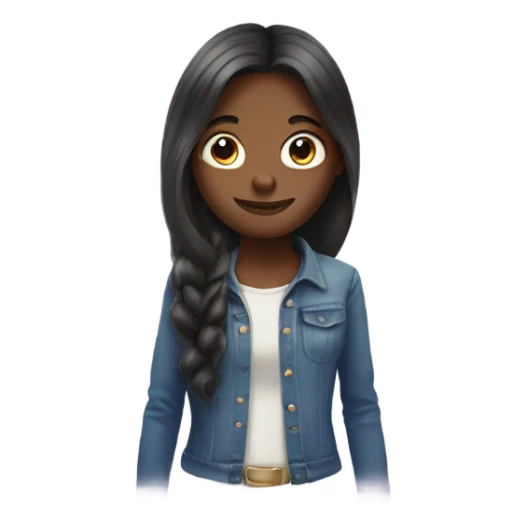 Long hair girl showing a cow sticker