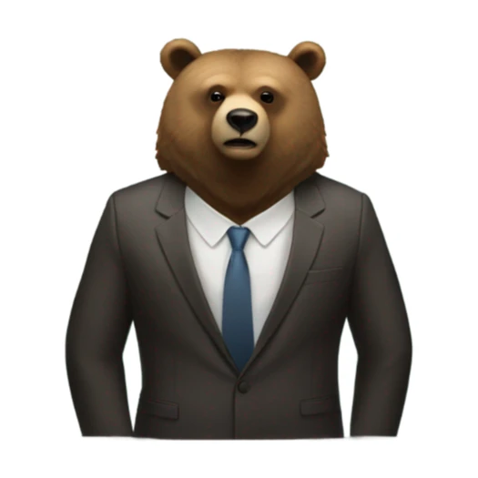Bear with a suit on Infront of 2 large doors sticker