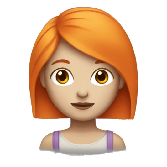 girl with orange hair, white skin sticker