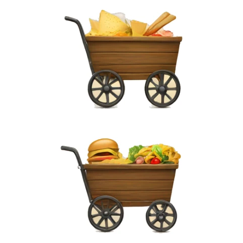 Cart menu one page vertical stay on wood holder sticker