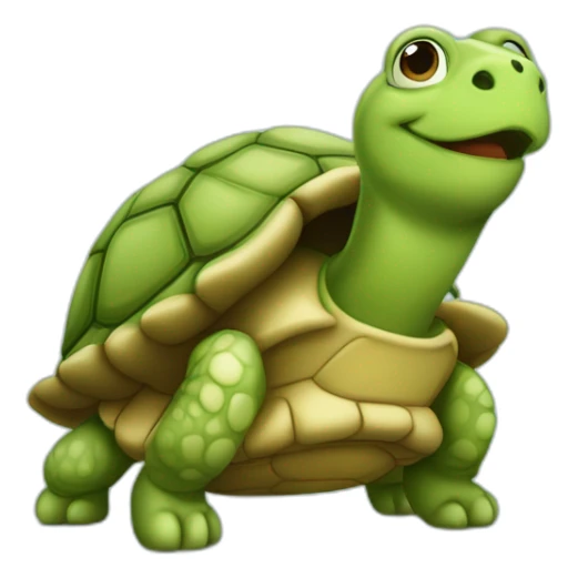 A cute little tourtoise with a card saying ”keep calm” sticker