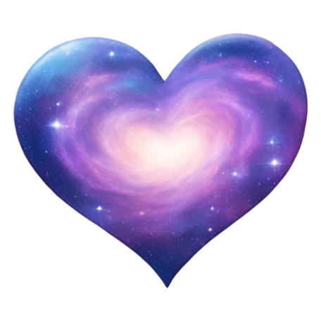 Pastel purple blue galaxy heart  sticker