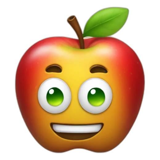 combined apple poop emoji with apple fire emoji sticker
