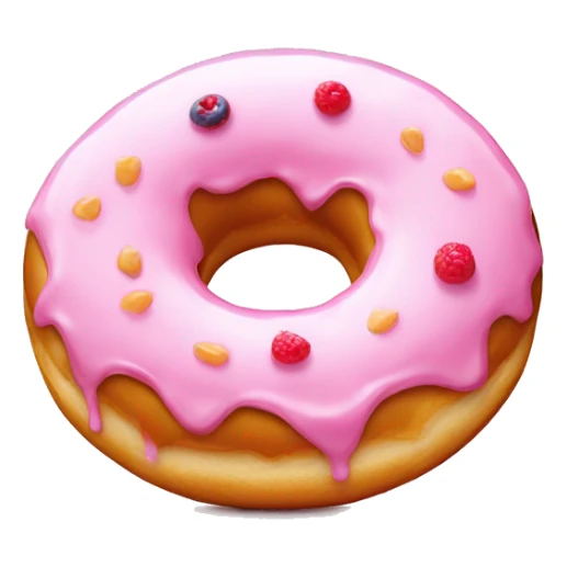 Donut with babypink glazed and fruit sticker