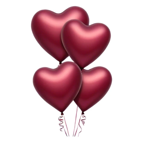 metallic heart-shaped balloons in burgundy  sticker