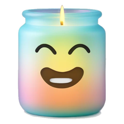 Pastel gradient hue glass jar candle with holder sticker