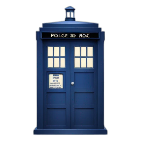 Tardis with text police box sticker