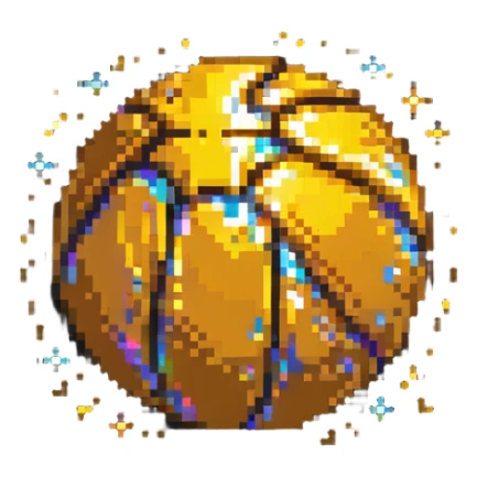 Golden basketball with sparkles sticker
