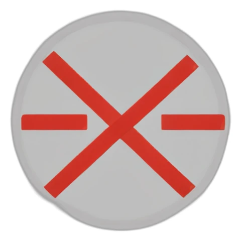 Red circle with two vertical and two horizontal bars attached to the circle in half y dos horizontales unidas al circulo por la mitad sticker