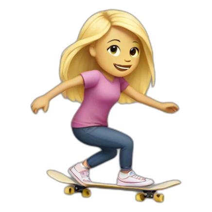 blond girl skateboarding sticker