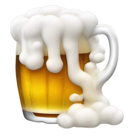 beer with a lot of foam sticker
