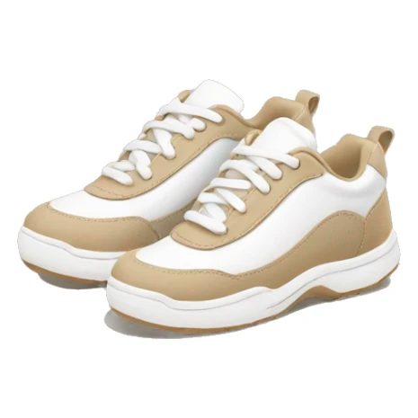 beige and white chunky sneakers sticker