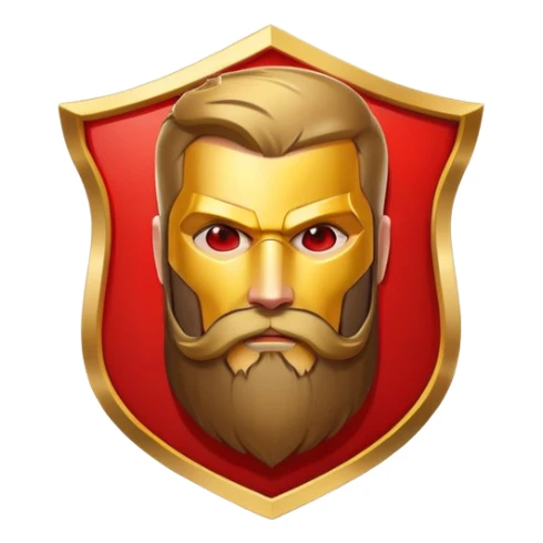 superhero logo with letter B and beard silhouette, shield emblem sticker