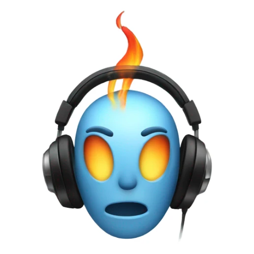 Fire coming out of headphones sticker
