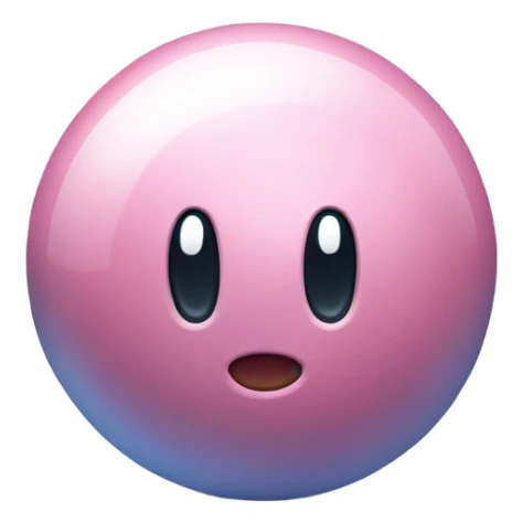 Metal cute Kirby ball driving on 4 car wheels sticker
