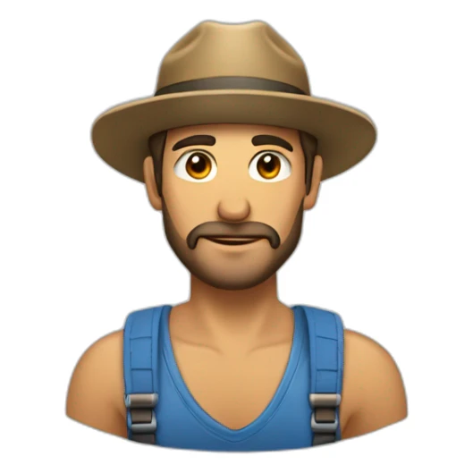 Hombre asombrado con gorra y barba de candado sticker