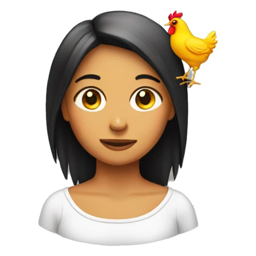 Girl head with chicken body sticker