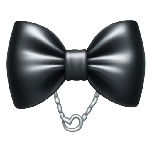 black bow with a silver heart bow in the center sticker