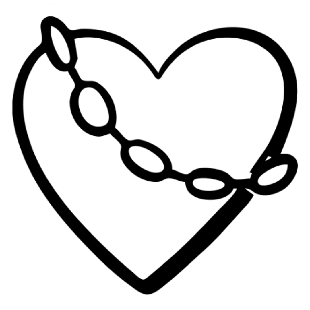 A heart with a chain wrapped around it or attached to it sticker