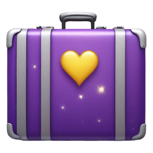  A suitcase without a handle, symbolizing a cumbersome or unnecessary business process.purple heart with sparkles sticker
