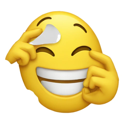 yellow emoji happy hand covering mouth love sticker