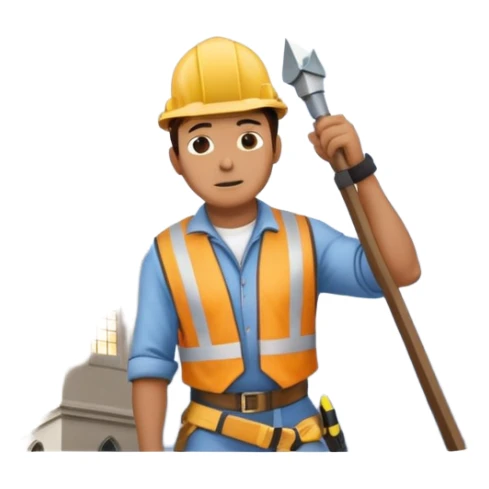 steeplejack man lightning strike on a church spire sticker